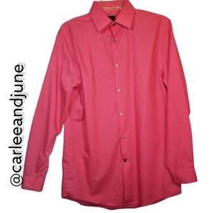 J. FERRAR PINK MENS DRESS SHIRT SIZE M 15-15 1/2 32-33